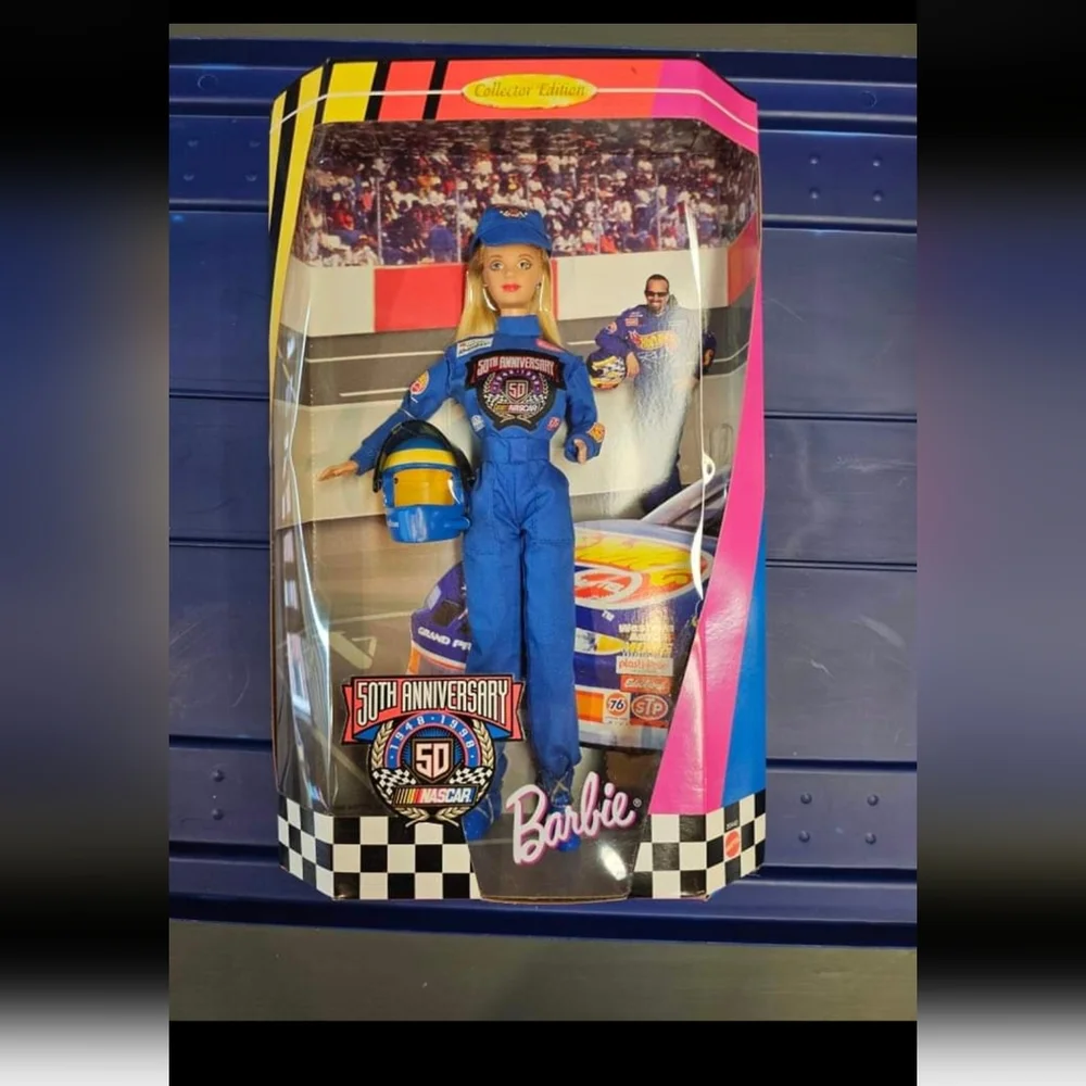 Blue Racing Suit Doll with Checkered Packaging - Picture 1 of 1